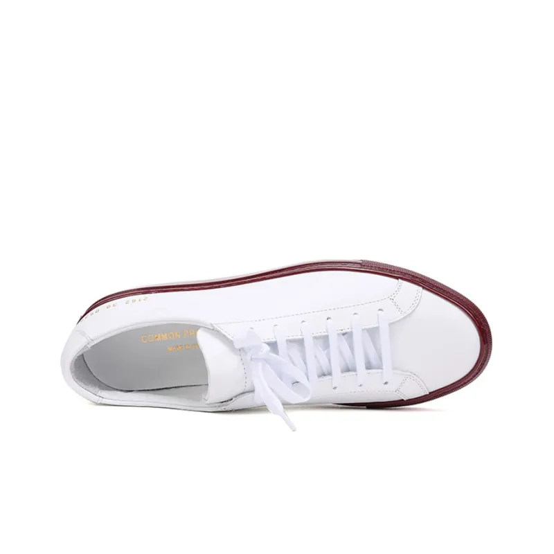 COMMON PROJECTS Skateboard Shoes Men Low Top White/Burgundy-4