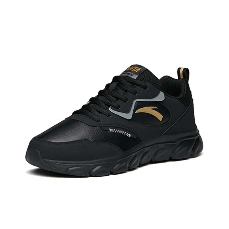 Anta Low Top Casual Running Shoes Men's Black Gray Gold-2