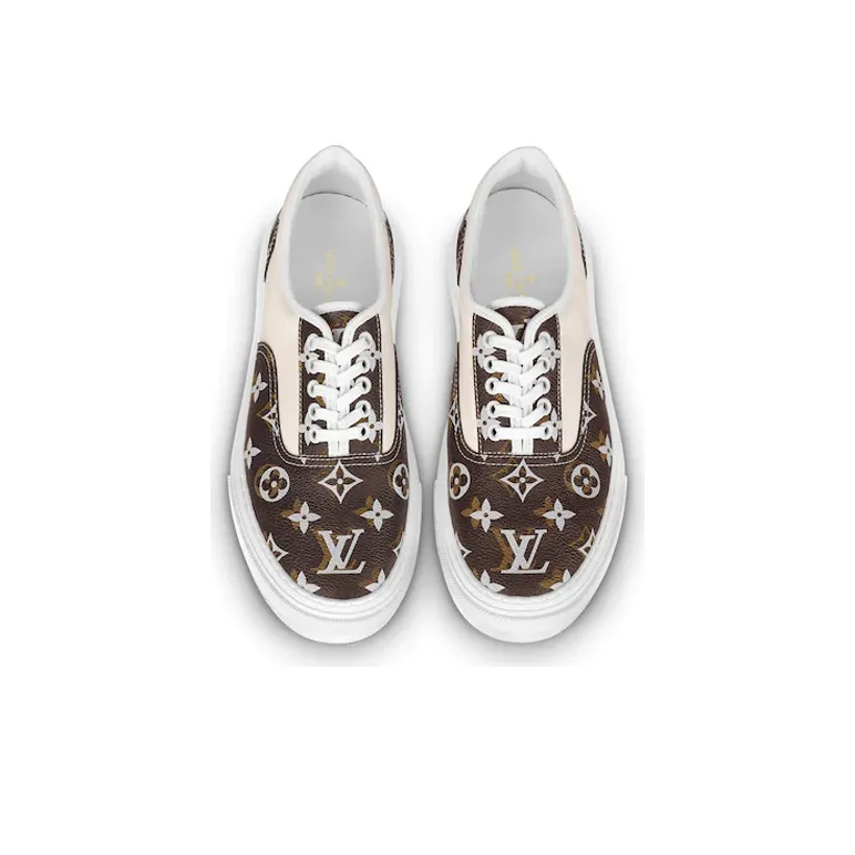 LOUIS VUITTON Trocadero Sneakers 'White Beige With Brown Monogram'-2