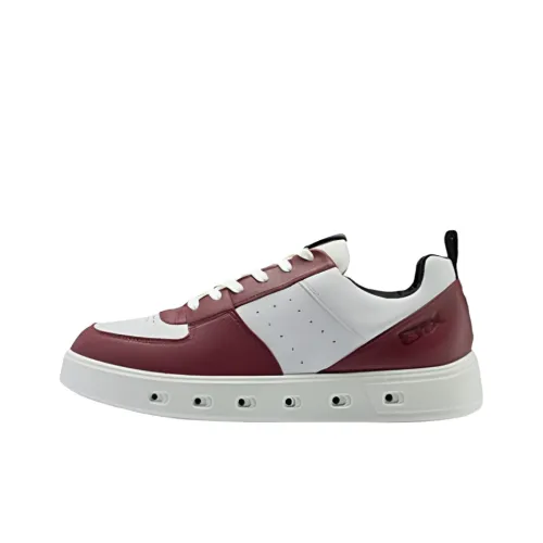 Ecco Street 720 Series Skateboard Shoes Men Low-Top Deep Burgundy