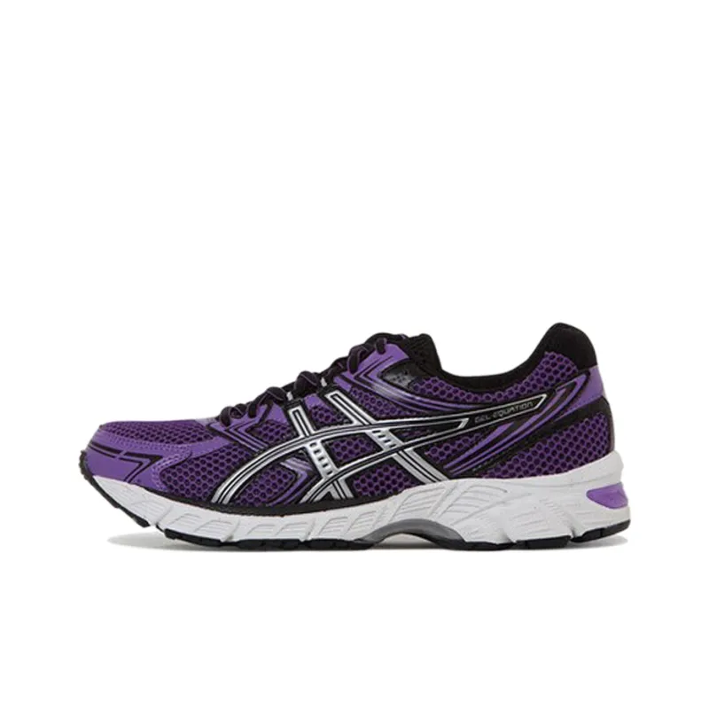 Asics Gel-Equation Anti-Slip And Wear-Resistant Lightweight Low-Top Running Shoes Women's Purple Black Silver-0