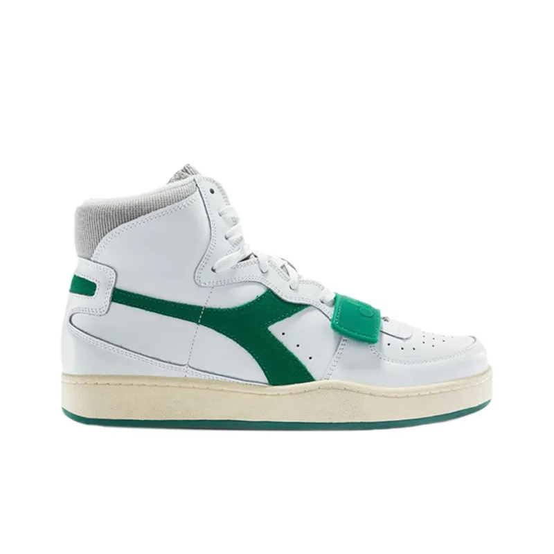 Diadora MI BASKET USED Stylish Skateboarding Shoes Unisex White Green-1