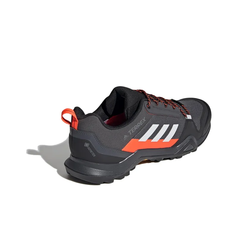 Adidas Terrex AX3 GTX Gore-Te Breathable Low-Top Outdoor Shoes Men's Black Gray Orange-3