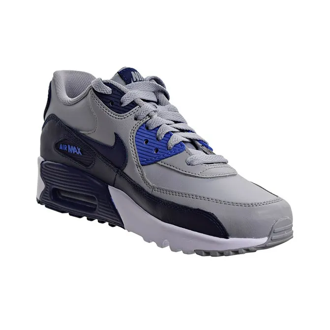 Nike Air Max 90 Cushioning Anti-Slip And Wear-Resistant Low-Top Running Shoes GS Gray Blue-1