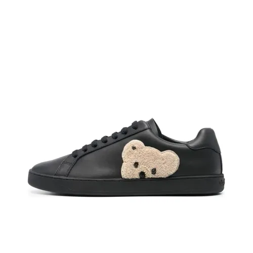 PALM ANGELS Teddy Bear Tennis Low-Top Sneakers Black Skate shoes Male