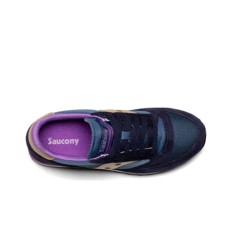 Saucony Jazz Series Running Shoes Women's Low Top Blue/Purple/White/Gold-3