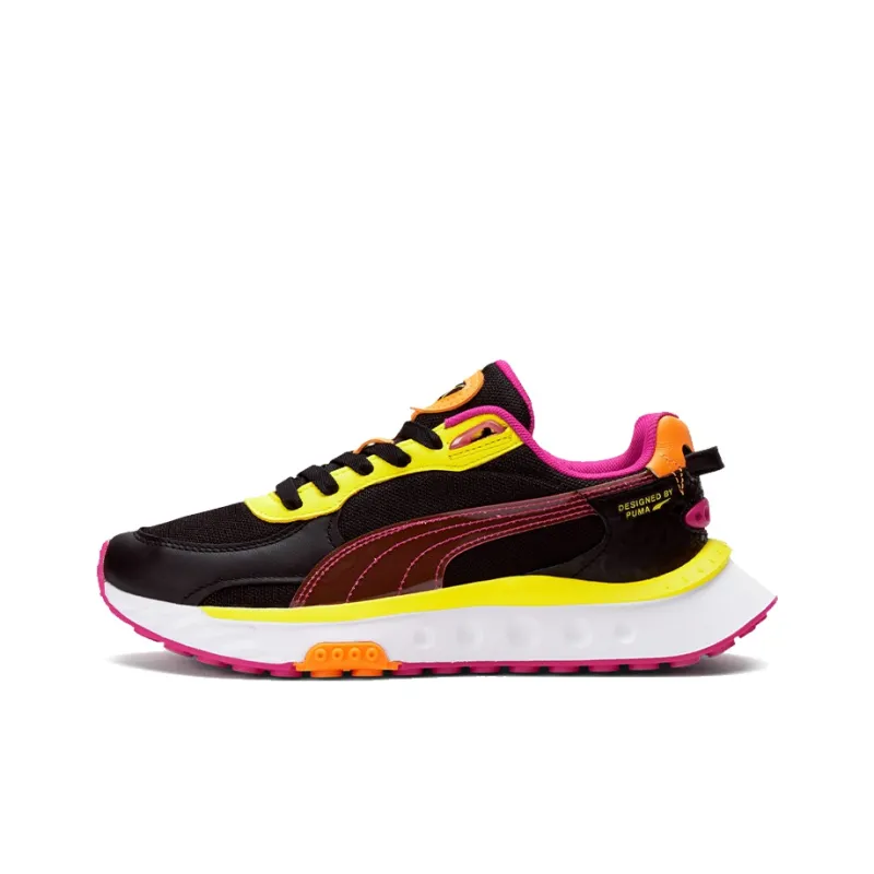 PUMA Wild Rider Casual Shoes Women's Low-Top Black/Rose Red-0