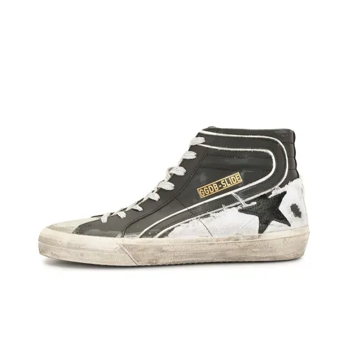 Golden Goose Slide Skateboard Shoes Men High-Top Black/White