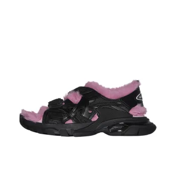 Balenciaga Fluffy Track Low Top Casual Sandal Women's Black Pink