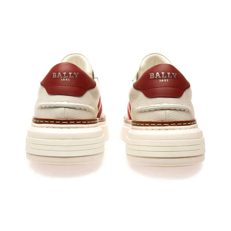 BALLY Skateboard Shoes Men Low Top White/Red-4