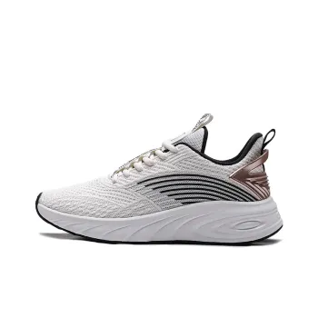 Erke Chi Pan Α Fle Cushioning, Slip Resistant, Abrasion Resistant, Breathable Low Top Running Shoes Men's White Gold