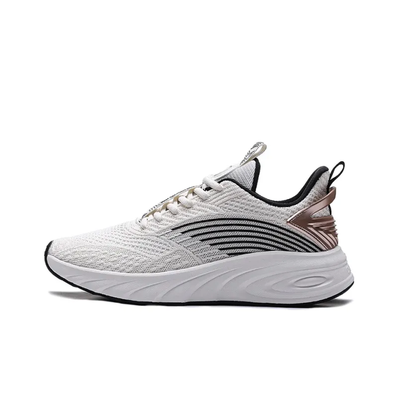 Erke Chi Pan Α Fle Cushioning, Slip Resistant, Abrasion Resistant, Breathable Low Top Running Shoes Men's White Gold-0