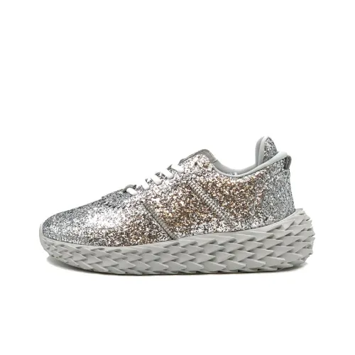 Giuseppe Zanotti Glitter Casual Shoes Women's Low-Top Silver