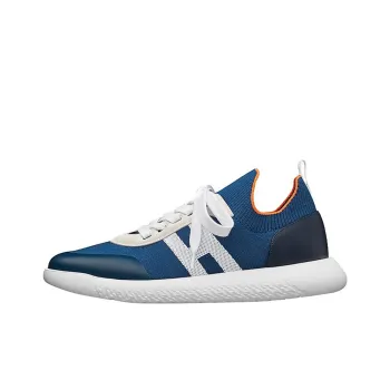 HERMES Crew Anti-Slip And Wear-Resistant Lightweight Low-Top Casual Shoes Men's Blue White Black
