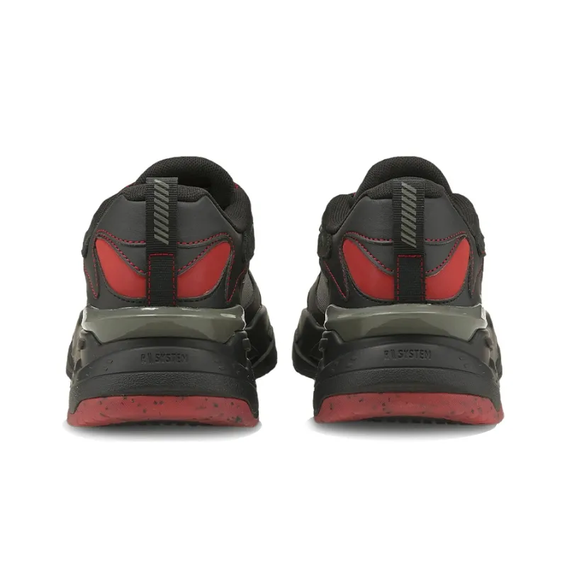 PUMA Scuderia Ferrari Cushioned Wear Resistant Lightweight Low Top Casual Shoes Men's Black-3