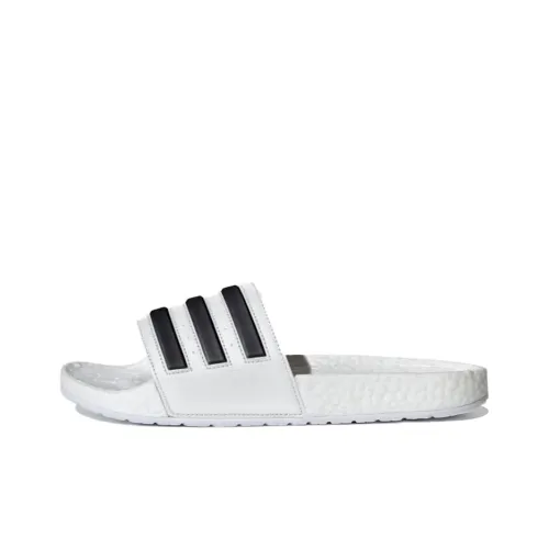 Adidas Adilette Boost Slides White Black Stripes