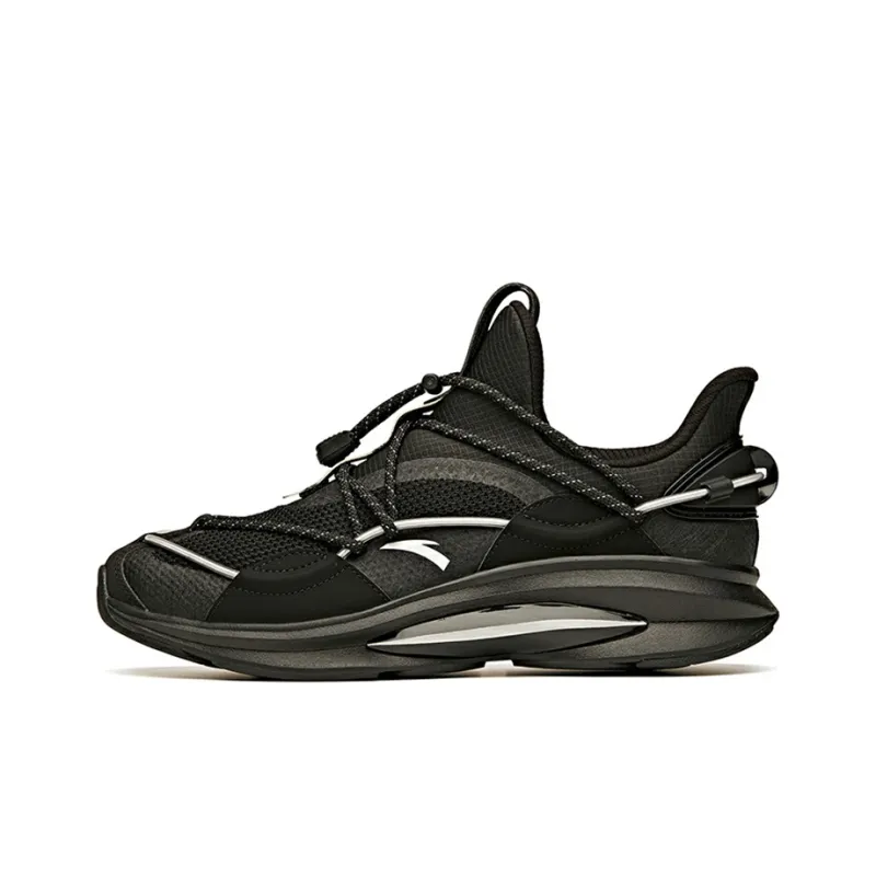 Anta Cushioned Slip-Resistant Abrasion-Resistant Breathable Low-Top Running Shoes Men's Black-0
