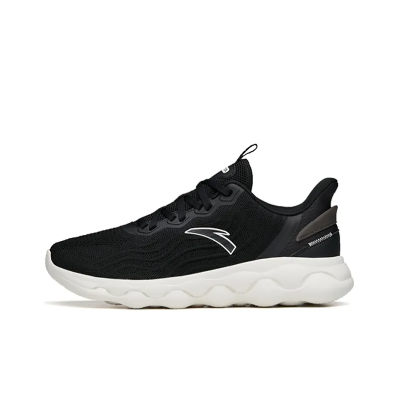 Anta Sheepskin Cushioning, Slip Resistant, Abrasion Resistant, Breathable Low Top Running Shoes Men's Black-0