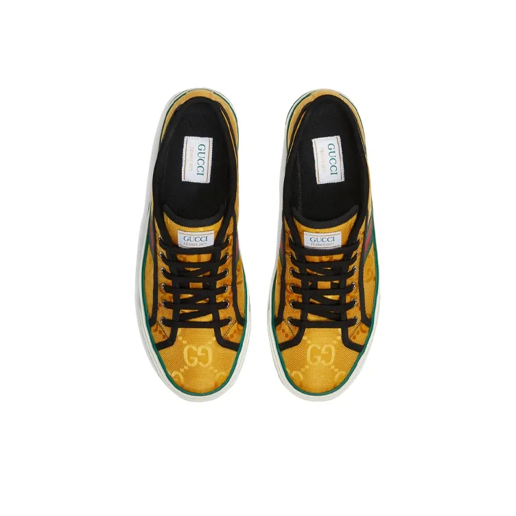 GUCCI Tennis 1977 Low-Top Stylish Skateboarding Shoes Men's Yellow-3