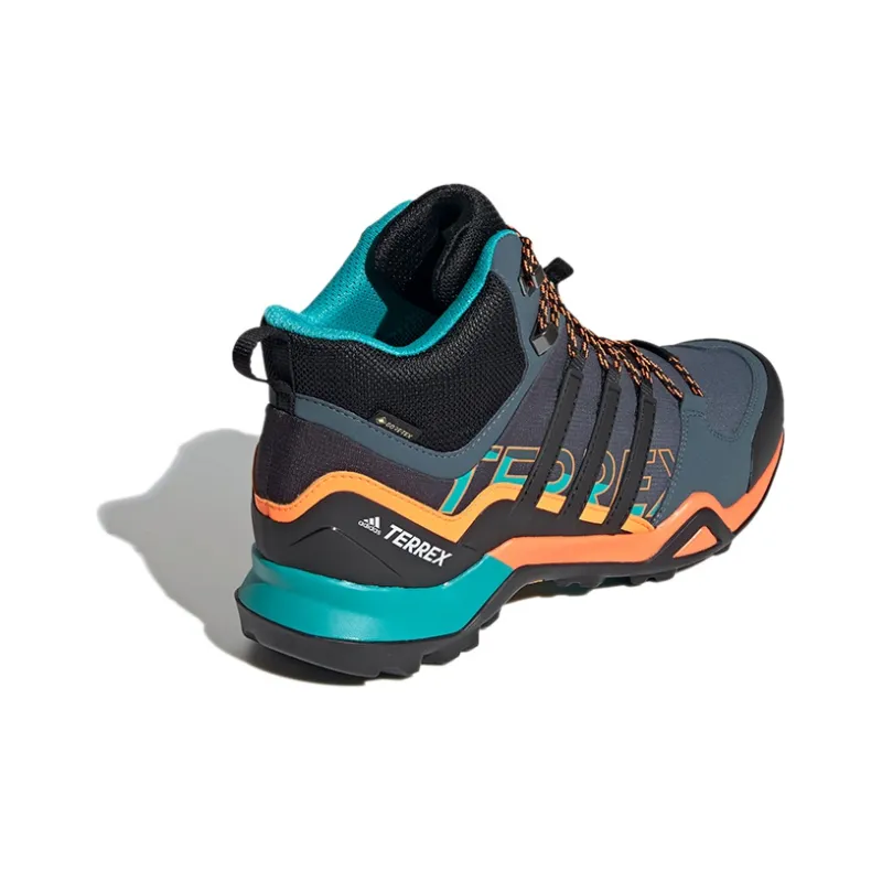 Adidas Terrex Swift R2 Mid Gore-Te Breathable Cushioning Mid-Top Trekking Shoes Men's Blue-3