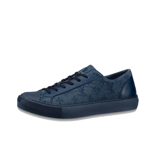 LOUIS VUITTON Tattoo Skateboard Shoes Unisex Low-Top Dark Blue