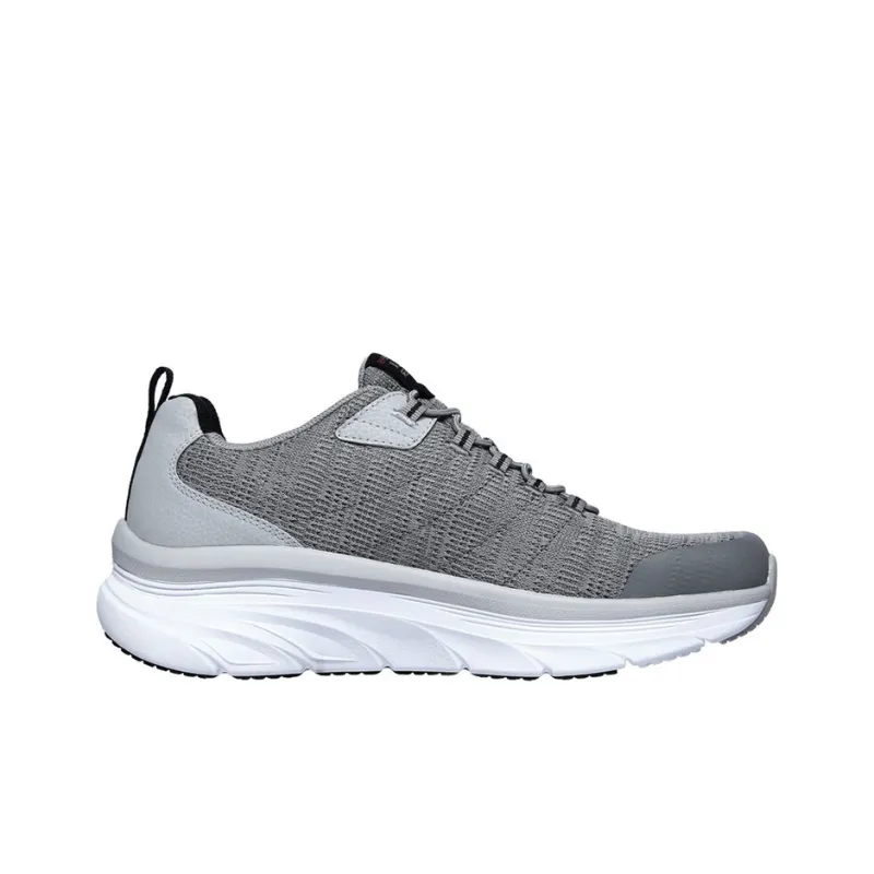 Skechers Relaxed Fit D'lux Walker Low-Top Running Shoes Men's Gray White-1