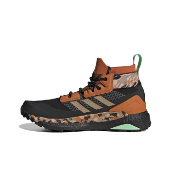 Adidas Terrex Free Hiker GTX Hiking Anti-Slip And Wear-Resistant Breathable High-Top Trekking Shoes Men's Black Orange