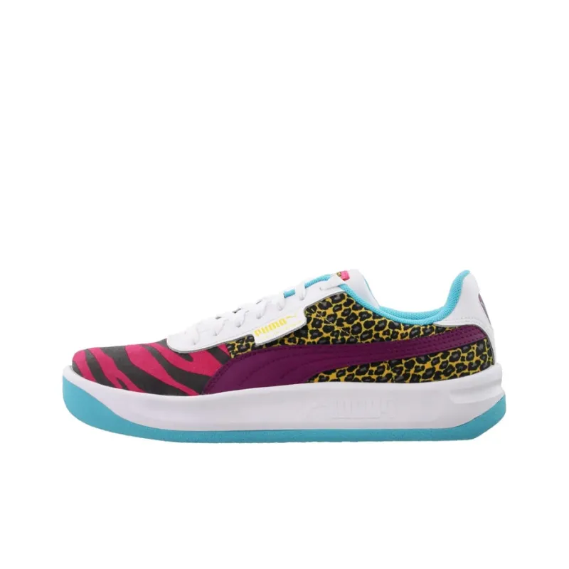 PUMA California Animal Cushioning Wear-Resistant Low-Top Running Shoes Women's White Yellow Purple Black-0