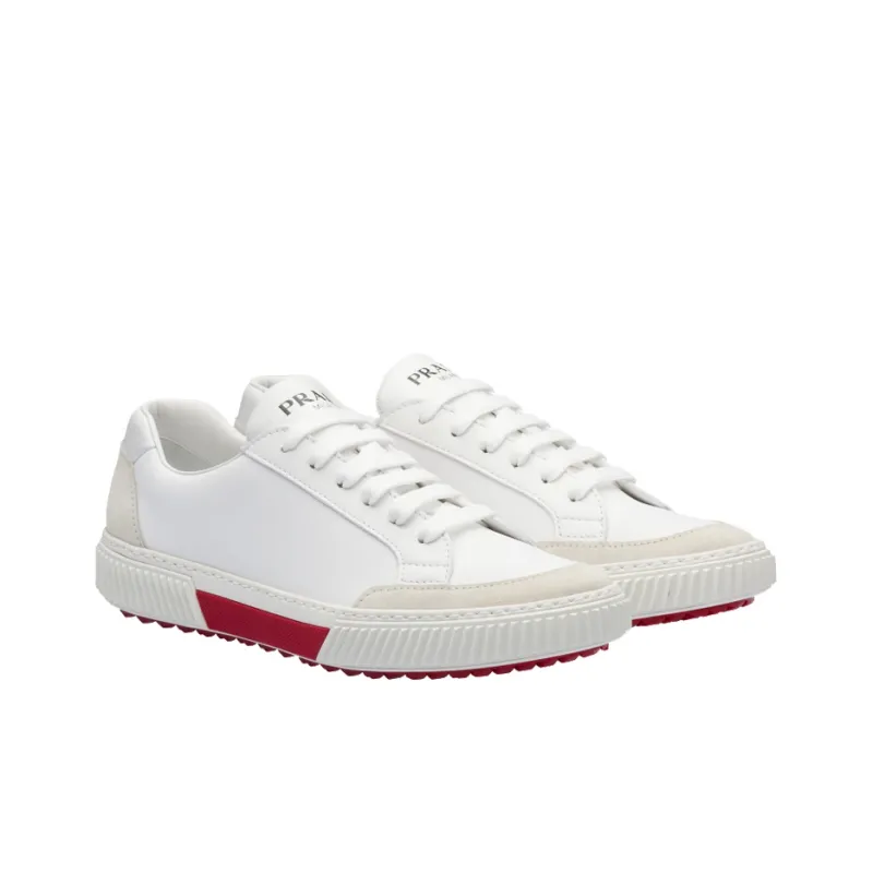 PRADA Stylish Skateboarding Shoes Men's White Red-1