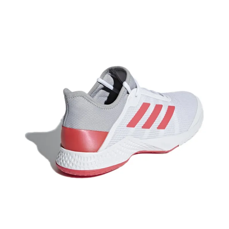 Adidas Adizero Club Slip-Resistant Low-Top Tennis Shoes Men's White Gray Red-3