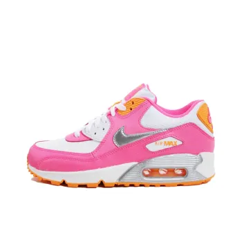 Nike Air Max 90 Cushioning Anti-Slip And Wear-Resistant Low-Top Casual Running Shoes GS Pink White