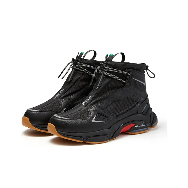 FILA FUSION X Aries High Top Sneakers 'Black Red'-2