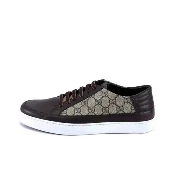 GUCCI Skateboard Shoes Men Low Top Brown