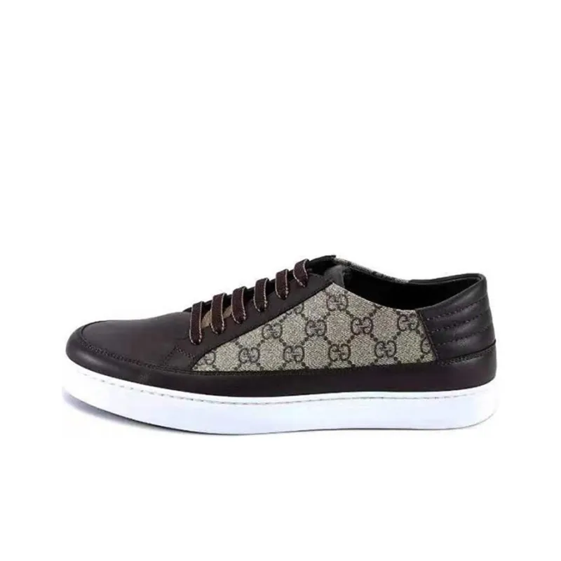 GUCCI Skateboard Shoes Men Low Top Brown-0
