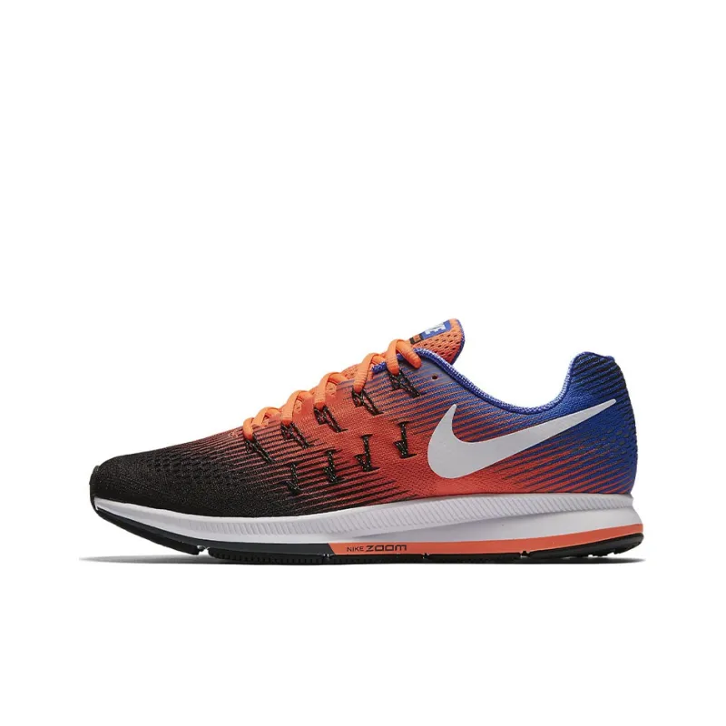 Nike Pegasus 33 Running Shoes Men Low Top Black/Orange-0
