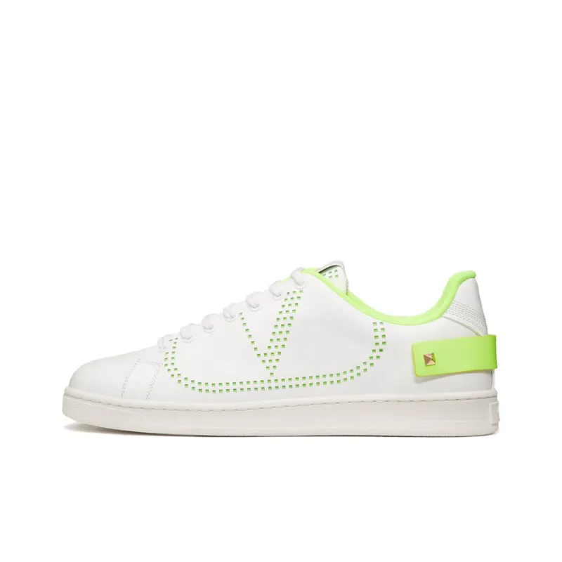 Valentino VLogo Signature Backnet GARAVANI Low Top Skateboard Shoes Men's White-0