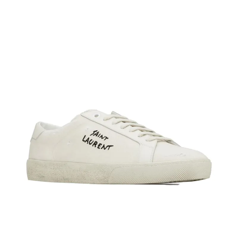 SAINT LAURENT Court Classic SL/06 Low Distressed Cream-2