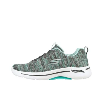 Skechers Go Walk Arch Fit Glee Cushioning Anti-Slip And Wear-Resistant Low-Top Casual Shoes Women's Green Gray