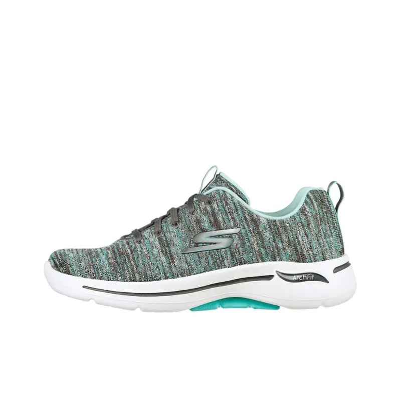 Skechers Go Walk Arch Fit Glee Cushioning Anti-Slip And Wear-Resistant Low-Top Casual Shoes Women's Green Gray-0