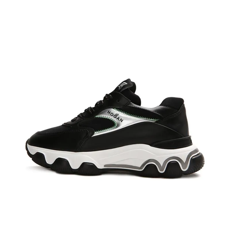 HOGAN Shock Absorbers With Slip Resistant And Abrasion Resistant Properties Low Top Running Shoes Women's Black-0