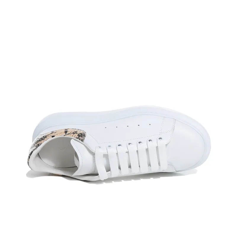 Alexander McQueen Oversized Sneaker Snakeskin Low-Top Skateboard Shoes Men's White-2