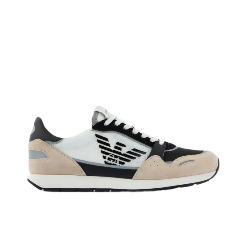EMPORIO ARMANI Anti Slip Wear Resistant Low Top Casual Shoes Men's Beige Black White-1