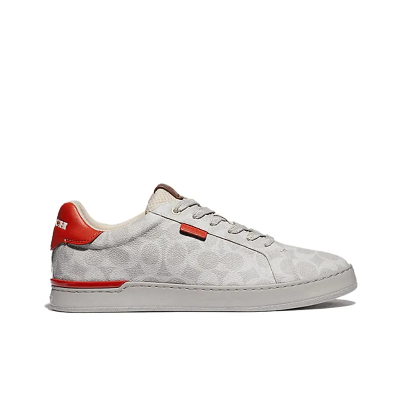 COACH CitySole Lowline Low Top Stylish Skateboarding Shoes Men's Gray Red-1