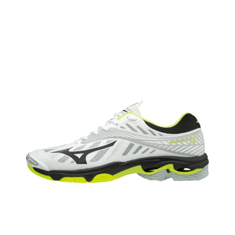 Mizuno Wave Lightning Z4 Slip Resistant, Abrasion Resistant, Breathable Low Top Running Shoes Unisex White Green-0