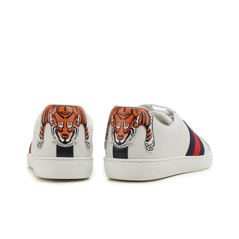 GUCCI Ace Vintage Web Lace-Up 'Tiger Patch'-4