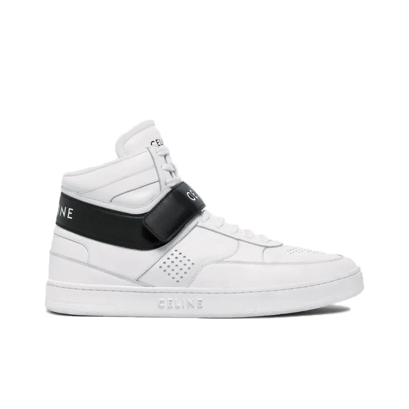 CELINE CT-03 Leather High-Top Sneakers White Black-1