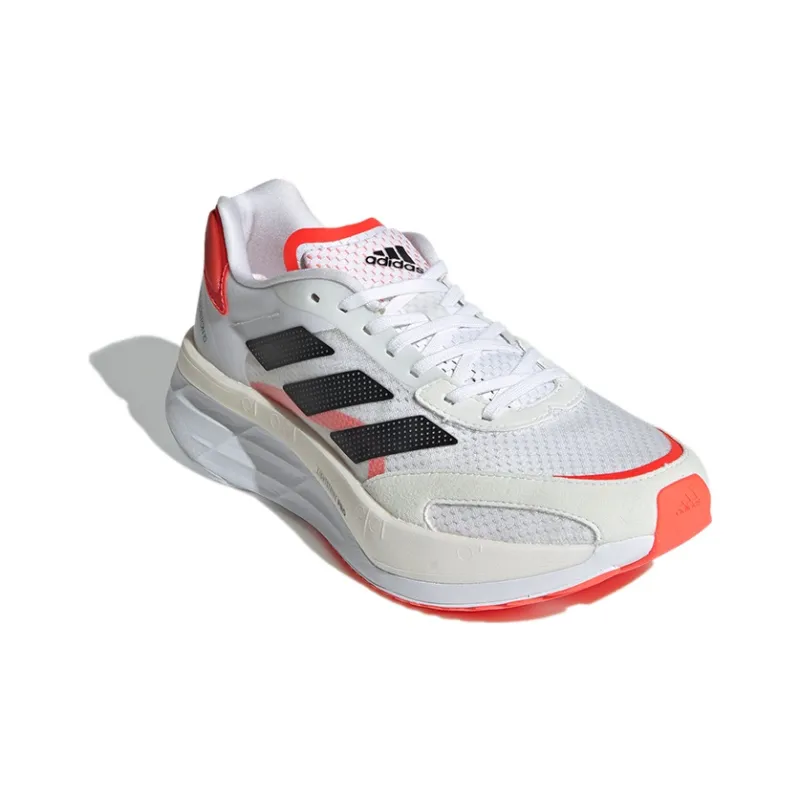 Adidas Adizero Boston 10 White Black Solar Red Women's-2