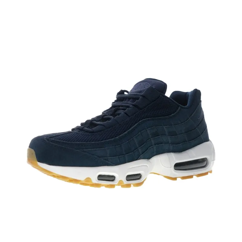Nike Air Max 95 Cushioning Anti-Slip And Wear-Resistant Rebound Breathable Low-Top Running Shoes Men's Blue White-1