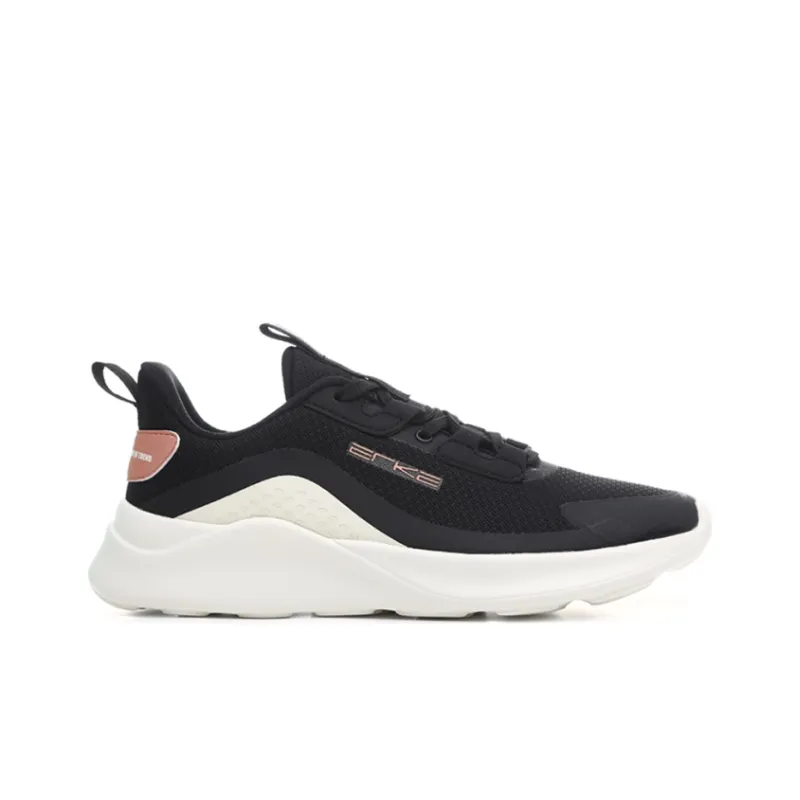 Erke Casual Shoes Women's Low Top Jet Black/Pink Gold-1