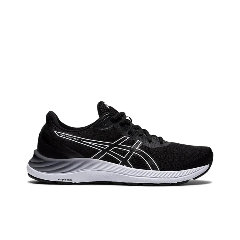 Asics Gel Excite 8 Black White Women's Wide-1